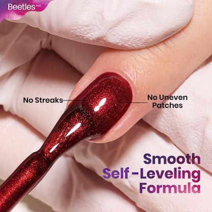 Beetles Pro Red Gel Nail Polish Drama Fix – 20ml Glitter Gel, Cherry Red, UV Cure, Salon-Quality Shine