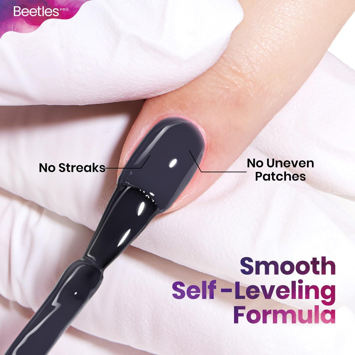 Beetles Pro Blue Gel Polish - Under The Radar Navy Dark Gray 20ml | UV Lamp Cure, Long-Lasting Shine