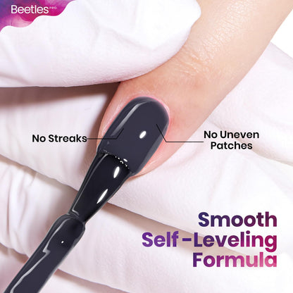 Beetles Pro Blue Gel Polish - Under The Radar Navy Dark Gray 20ml | UV Lamp Cure, Long-Lasting Shine