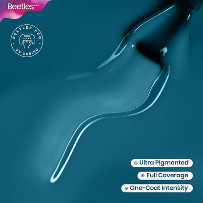 Beetles Pro Blue Gel Polish - Drown in Thought (Turquoise Teal) 20ML | Long-Lasting Shine