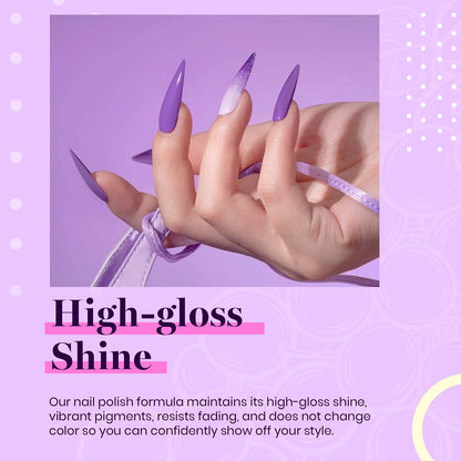 Beetles Purple Gel Polish – Grape Vine Collection (6 Colors) | UV/LED Soak-Off Nail Kit