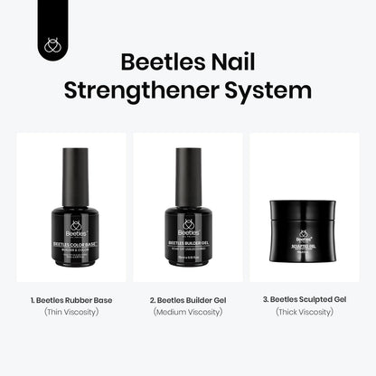 Beetles Rubber Base 15ml – Clear Builder Gel for Nail Strengthening, Thickening & Sculpting (Soak Off)