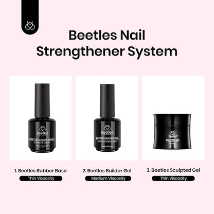 Beetles Rubber Base Builder Nail Gel Set – 6 Nude Shades, 5-in-1 Builder / Base / Color (UV/LED Cure)