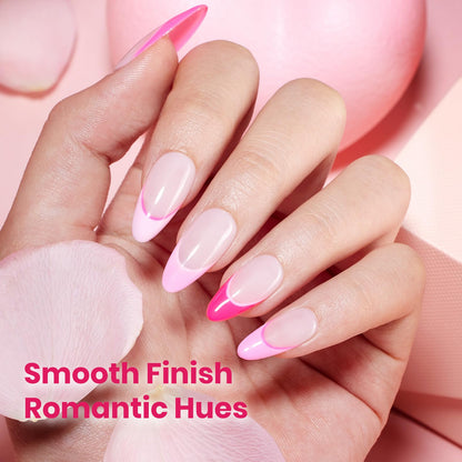 beetles Valentines Pink Gel Polish Set – Romance in Air Collection, 6-Color 15ml Soak-Off Kit