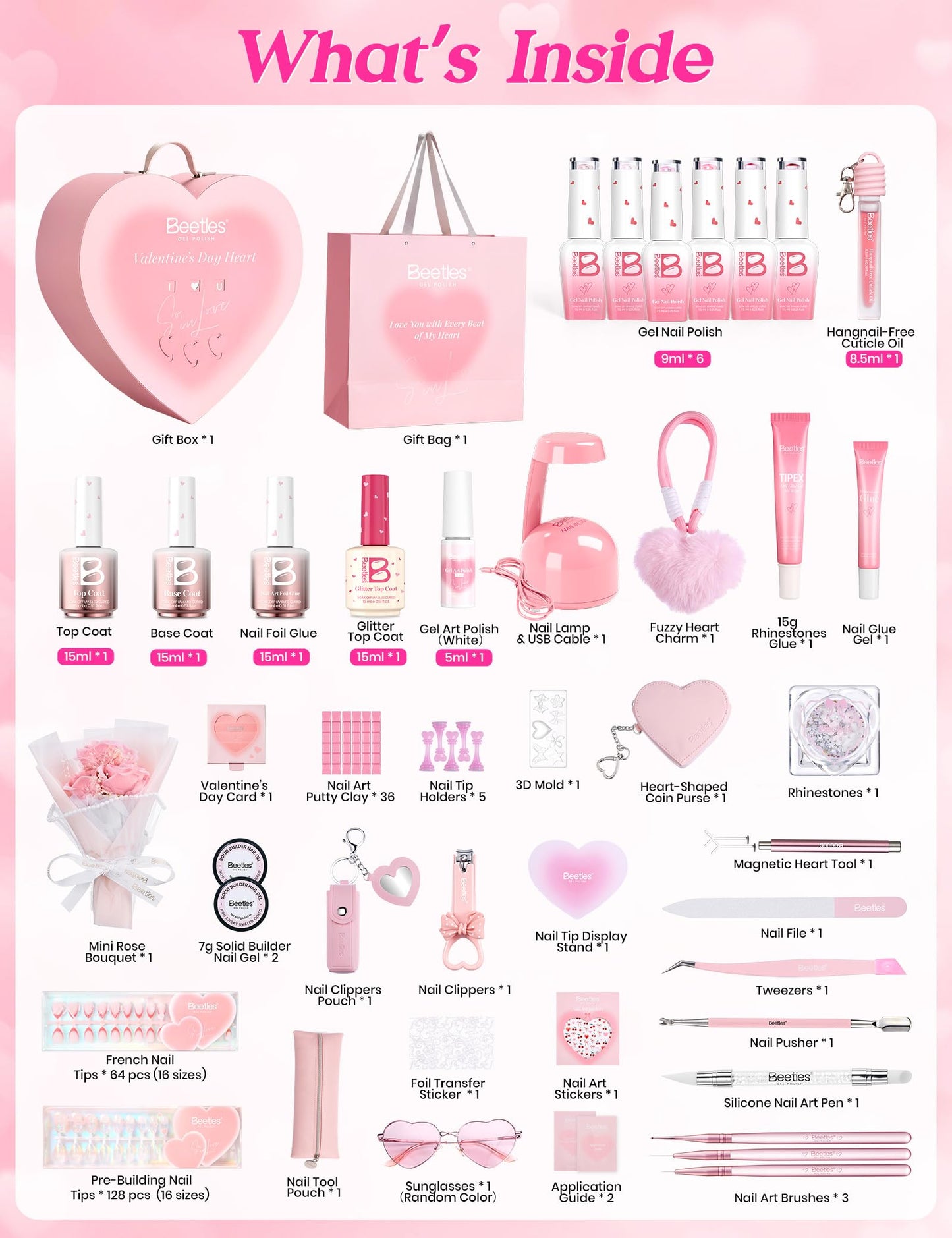 Beetles So In Love Collection – Forever In Love Valentine Gel Nail Kit + UV Lamp