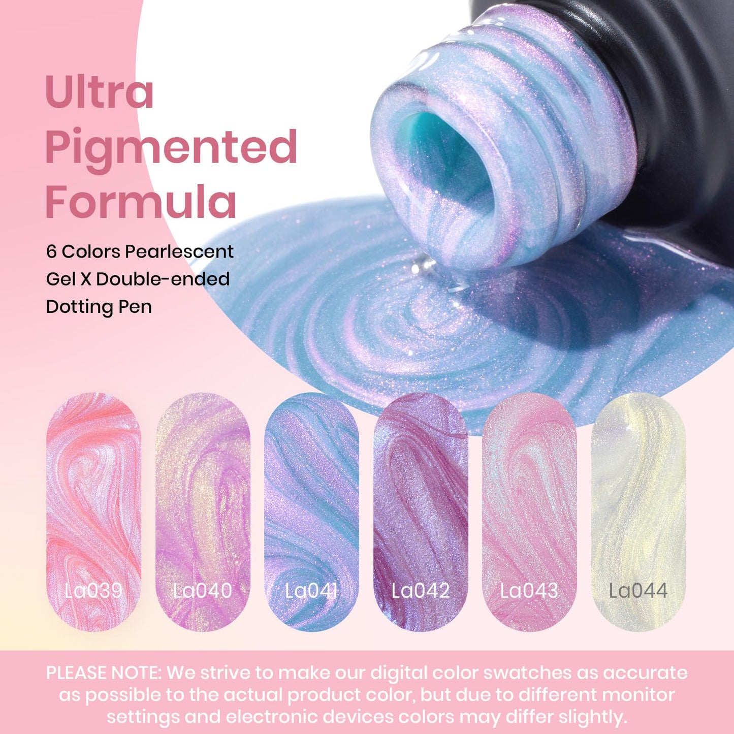 Beetles Pearl Gel Nail Polish – 6 Color Mermaid Swirl Set (Soak-Off UV)