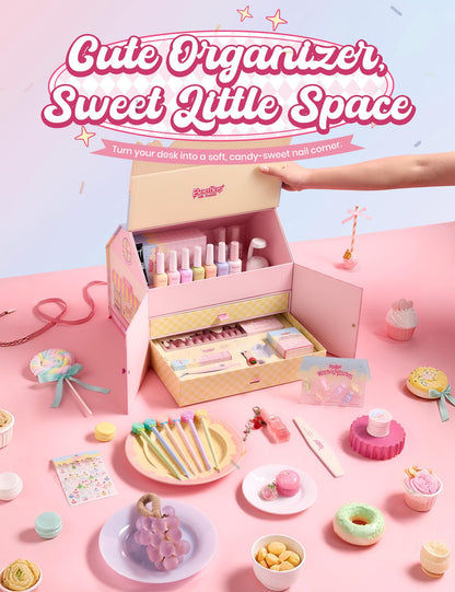 Beetles Taste of Spring Gel Nail Polish Gift Box – 6 Pastel Colors + Mini UV Lamp + DIY Home Manicure Set