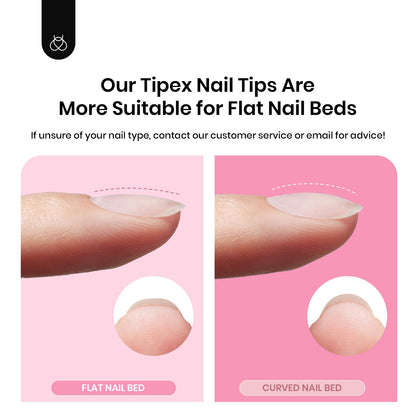 Beetles Tipex Gel Nail Kit – 224 Pre-Built Tips, 16 Sizes, Mini UV Lamp & Glue