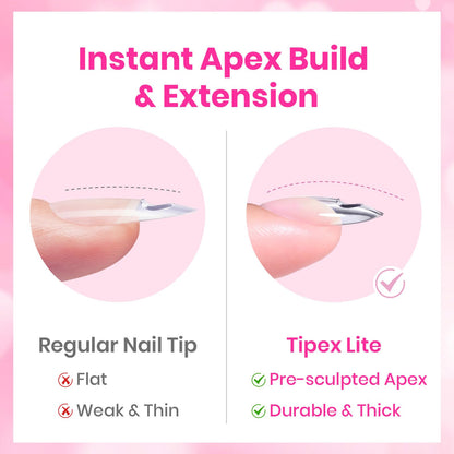 Beetles Tipex Lite Valentine’s Heart Cutout Nail Tips – Almond Medium, 256pcs, 16 Sizes