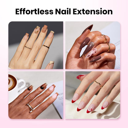 Beetles Tipex Lite Apex Nail Tips – Coffin Short, 256pcs, 16 Sizes, Pre-Built Apex
