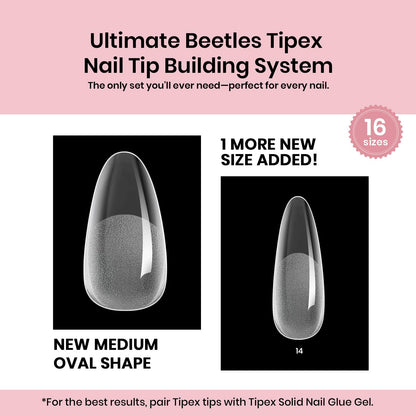 Beetles Tipex Instant Apex Nail Tips – 192 Pcs, 16 Sizes, Full-Cover