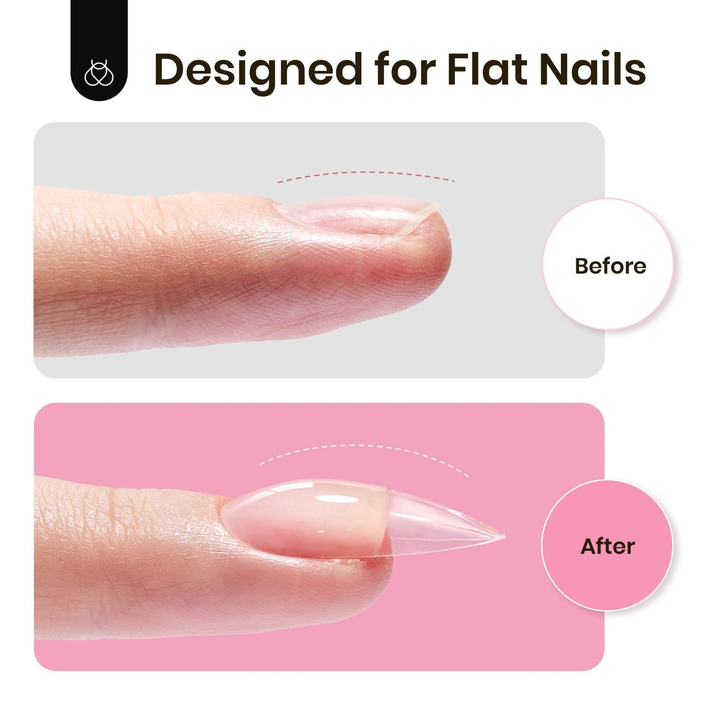 Beetles Tipex Gel Nail Kit – 224 Pre-Built Tips + Mini Lamp (Medium Almond)