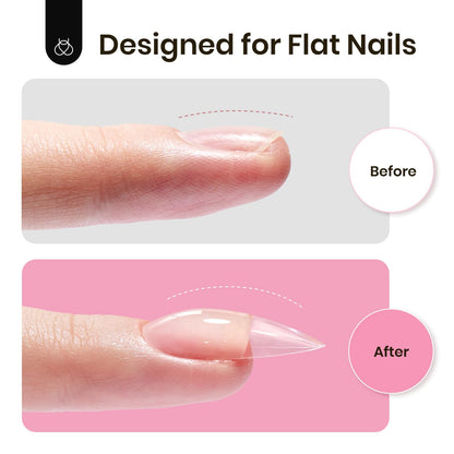Beetles Tipex Gel Nail Kit – 224 Pre-Built Tips + Mini Lamp (Medium Almond)
