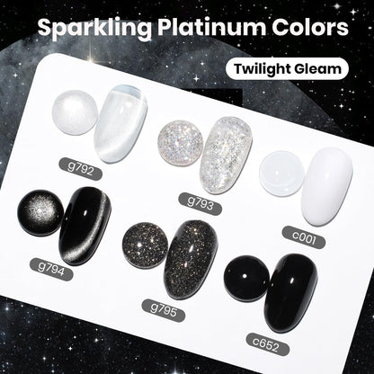 Beetles Gel Nail Polish Set - Twilight Gleam: 6-Color Cat Eye Glitter Kit