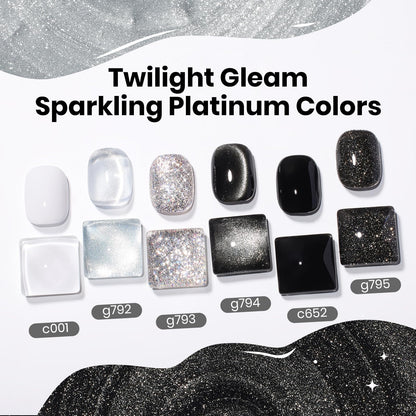 Beetles Gel Nail Polish Set - Twilight Gleam: 6-Color Cat Eye Glitter Kit