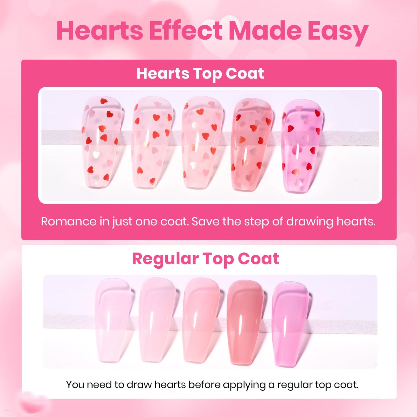 Beetles Rubber Base Gel Nail Polish + Top Coat – Valentine Limited Edition (5 Colors)