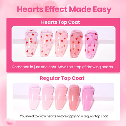 Beetles Rubber Base Gel Nail Polish + Top Coat – Valentine Limited Edition (5 Colors)