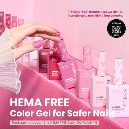 Beetles Valentines Gel Polish Set – Romantic Blush (6 Colors) Hema Free, Cruelty-Free, Long-Lasting Nails