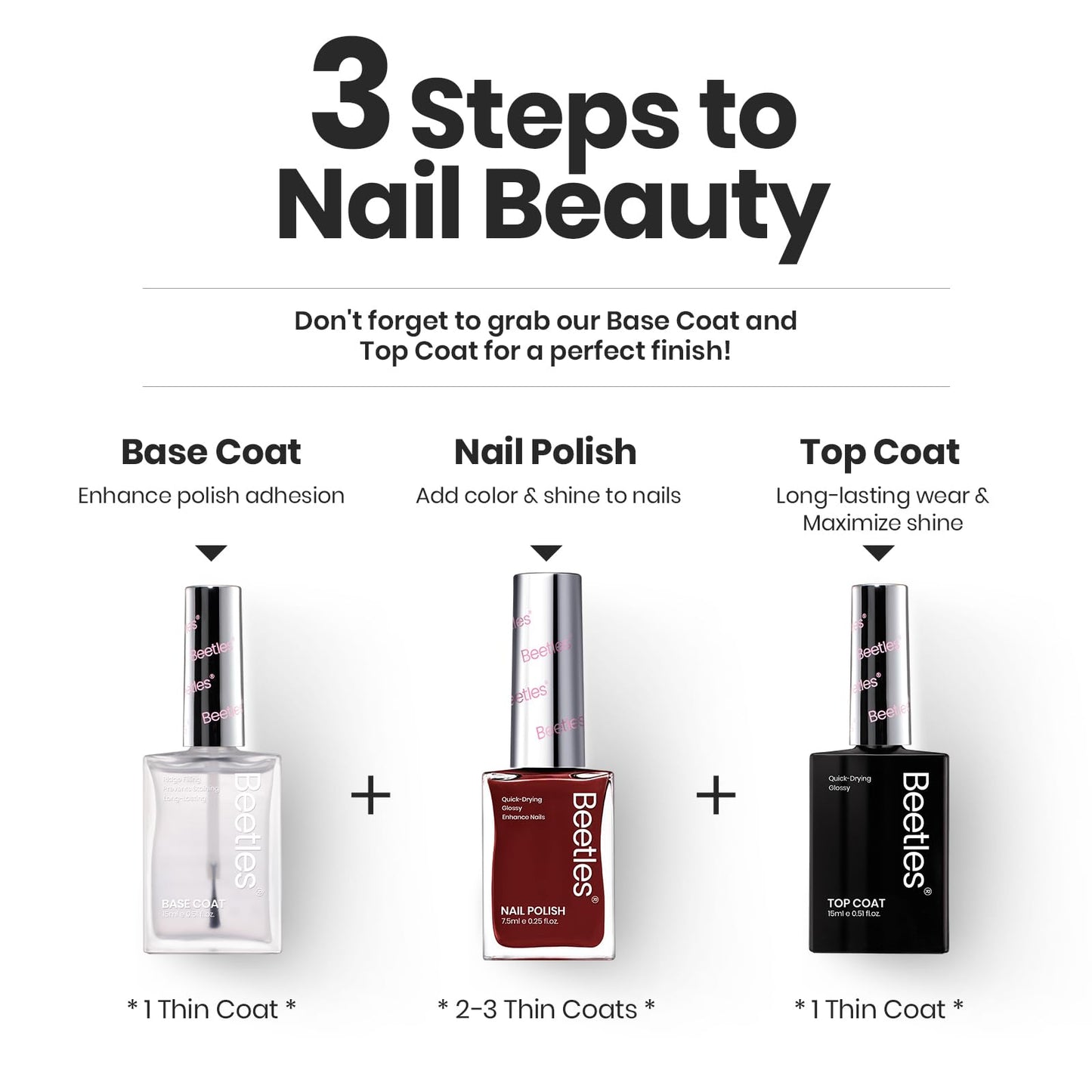 Beetles Winter Nail Polish Set P180 | 6-Color Quick Air Dry, Long-Lasting Color & Shine
