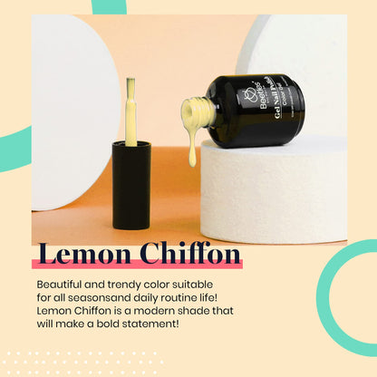 Beetles Yellow Gel Polish – Lemon Chiffon 15ML | Pastel Nail Gel Polish for DIY & Salon