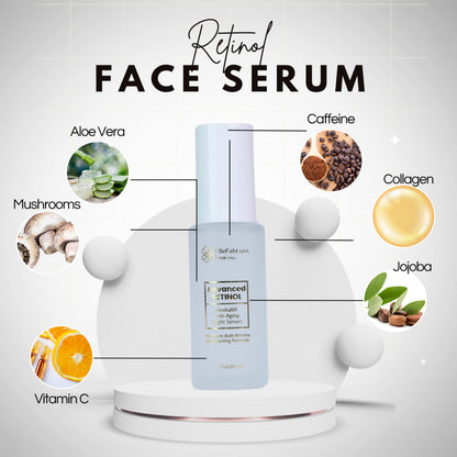 BeFabLuxx Advanced Retinol Serum – Night Anti-Aging Serum for Face & Neck with Hyaluronic, Niacinamide & Collagen