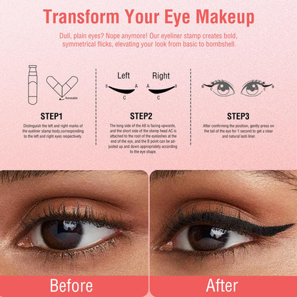 Eyeliner Stamp Gel Eyeliner Set – Double-Ended Winged Stamp, Foldable, Waterproof & Smudge-Proof for Beginners
