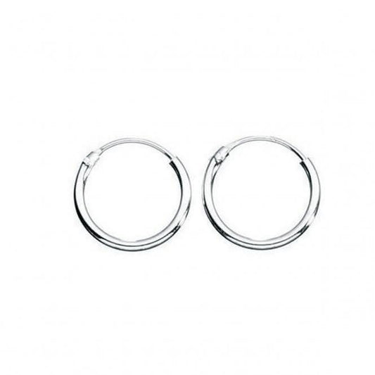 Beginnings Sterling Silver H041 Plain Hoop Earrings