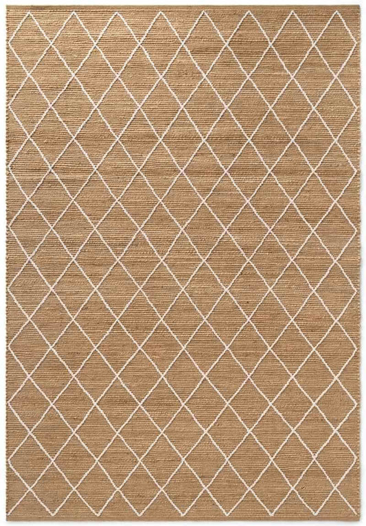 Jute Rug Kunu Natural Handwoven Diamond Design