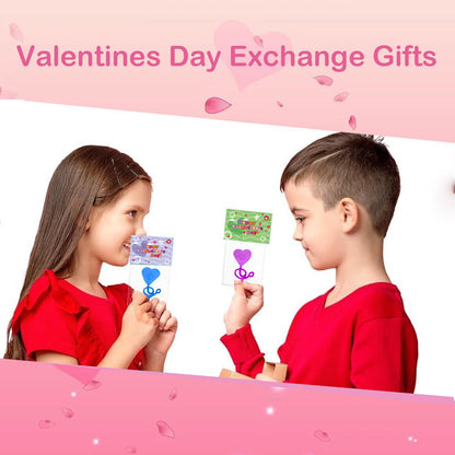 BEIGUO Valentine's Day Cards for Kids — 28 Pack Heart-Shaped Sticky Hands & Cards
