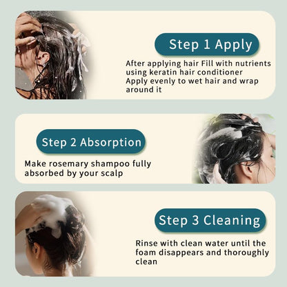 BEKSF Rosemary Shampoo: Balance Oily Scalp, Deep Cleanse, Color-Safe and Sulfate-Free