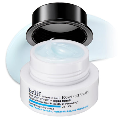 belif Aqua Bomb – Lightweight Gel Moisturizer with Niacinamide, Hyaluronic Acid & Squalane | 72H Hydration + Cooling