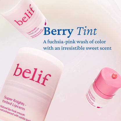 belif Super Knights Lipcerin Berry – Hydrating Tinted Lip Butter with Peptides & Multivitamin Complex