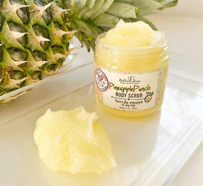 Bella & Bear Pineapple Body Scrub Exfoliator – Vegan Sugar Scrub for Smooth Skin, Fresh Pineapple Scent (6.7 oz)