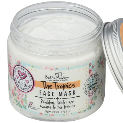 Bella & Bear Tropics Face Mask – White, 7.7 oz | Brighten & Refine Skin
