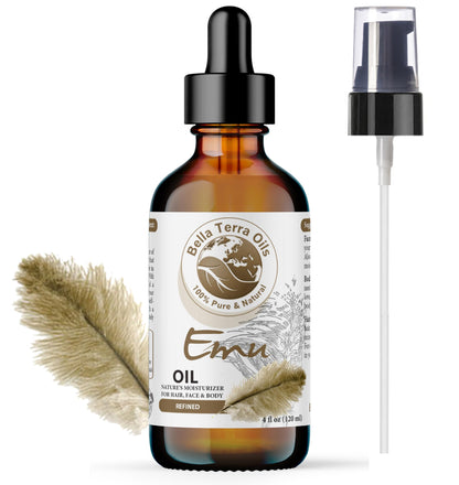 Bella Terra Oils Emu Oil 4oz – Pure Australian Elixir for Skin & Hair Care