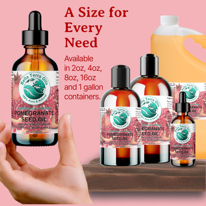 Bella Terra Oils Organic Pomegranate Seed Oil 8 oz – Hydration & Antioxidants