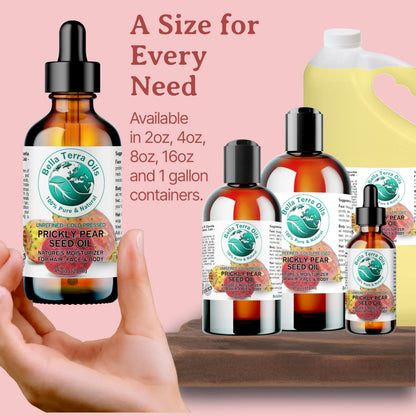Bella Terra Oils Prickly Pear Seed Oil 2 oz – Cold-Pressed, Vitamin E & Linoleic Rich