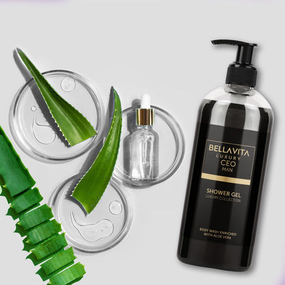 Bella Vita Luxury CEO MAN Body Wash – Refreshing Shower Gel with Aloe Vera & Charcoal Powder, 500 ml