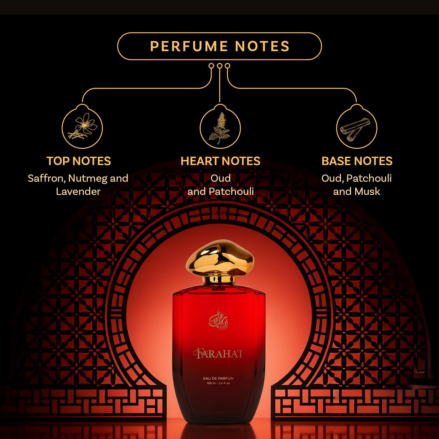 Bella Vita Luxury FARAHAT Unisex EDP – Amber Woody Notes, 100 ml