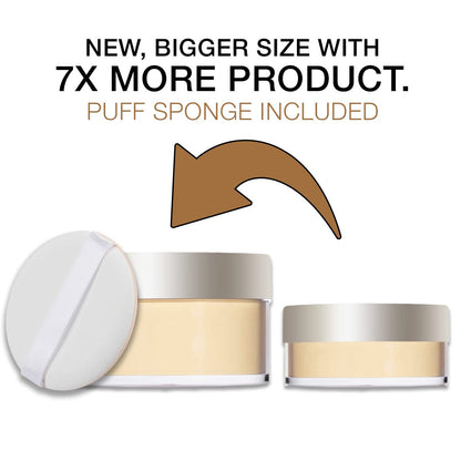 Bellapierre XL Banana Setting Powder – Color-Correcting Brightening, Talc-Free Matte Finish, Medium, 1 oz
