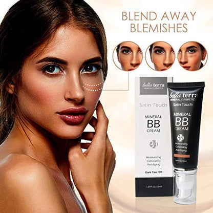 Bellaterra Cosmetics BB Cream Dark 107 | Tinted Moisturizer & Mineral Foundation