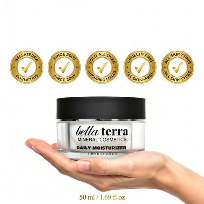 Bellaterra Cosmetics Daily Face Moisturizer – Aloe Vera, Green Tea, Vitamin E, Lightweight Hydration
