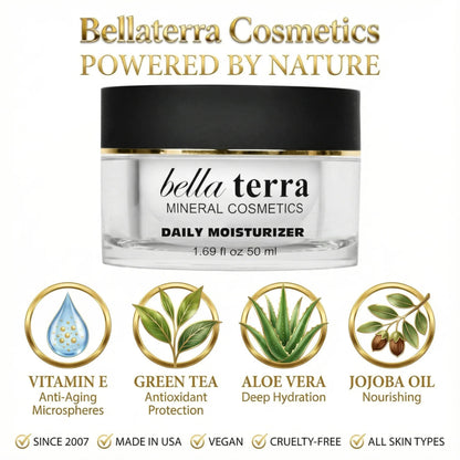 Bellaterra Cosmetics Daily Face Moisturizer – Aloe Vera, Green Tea, Vitamin E, Lightweight Hydration