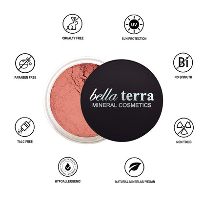 Bellaterra Cosmetics Mineral Loose Blush 9g – Buildable Color, Illuminating Finish