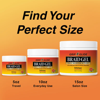 Bellatique Grip N Glide Braiding Gel – Maximum Hold for LOCs & Twists, No Flaking