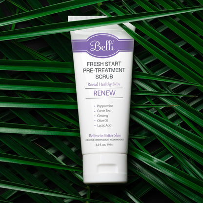 Belli Fresh Start Pre-Treatment Scrub | Gentle Exfoliating Cleanser for All Skin Types, 6.5 oz