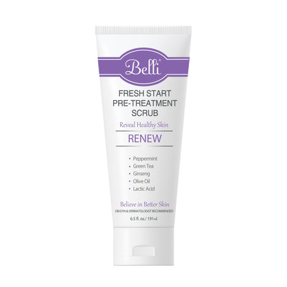 Belli Fresh Start Pre-Treatment Scrub | Gentle Exfoliating Cleanser for All Skin Types, 6.5 oz