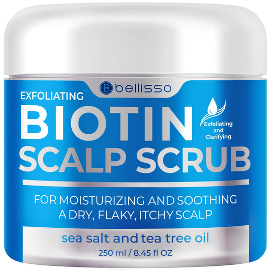 Bellisso Biotin Scalp Scrub - Exfoliate Dry Scalp & Build-Up