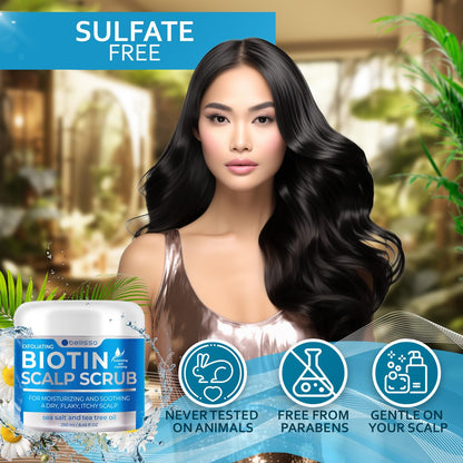 Bellisso Biotin Scalp Scrub - Exfoliate Dry Scalp & Build-Up