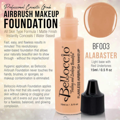 Belloccio Pro Airbrush Foundation - Buff-Light with Golden Undertones (1/2 oz)